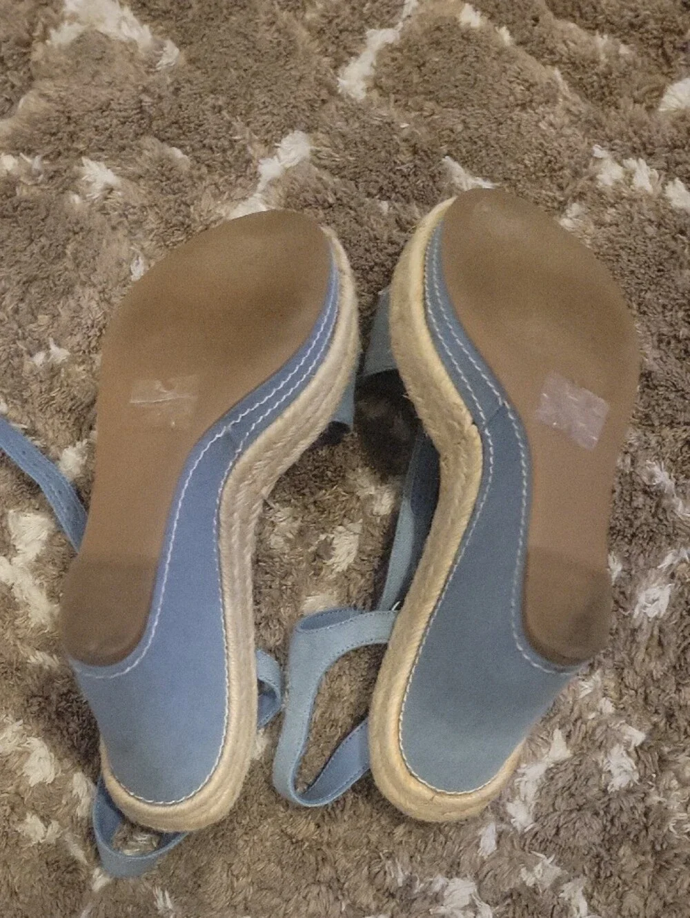 ALDO Light Blue Canvas Slingback Espadrille Wedge Sandals